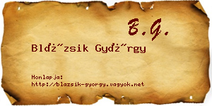 Blázsik György névjegykártya