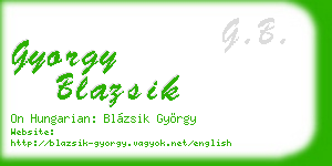 gyorgy blazsik business card
