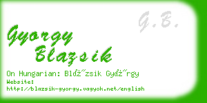 gyorgy blazsik business card